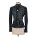 Elie Tahari Denim Jacket: Short Blue Print Jackets & Outerwear - Women's Size Small