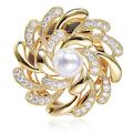 Fashion Brooch Rhinestone Flower Pearl Crystal Scarf Ring Korean Style Brooch Pins Shawl Clip Women Scarf Buckle Bow Tie Brooches for Women