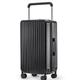 ZNBO Fashion Hand Luggage Lightweight, ABS Hard Shell Trolley Travel Suitcase with 4 Wheels,Cabin Carry-on Suitcases Small Travel Trolley Case,Black,20