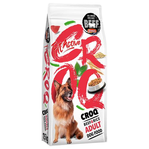 15kg FitActive CROQ Premium Rind & Reis Hundefutter trocken