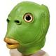 VSANTO Mask Costume Halloween Mask Ball Cosplay Latex Green Fish Head Mask Animal Head Set Funny mask cosplay Full Face latex animal prop