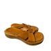 J. Crew Shoes | J Crew Leather Criss Cross Wood Slide On Size 8 Tan | Color: Brown/Tan | Size: 8