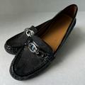 Coach Shoes | Coach Black Signature C Slip On Fortunata Driving Loafers 6.5 B | Color: Black/Silver | Size: 6.5