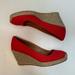 J. Crew Shoes | J. By J. Crew Seville Red Canvas Espadrille Wedges - 8.5 | Color: Red/Tan | Size: 8.5