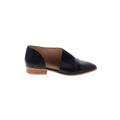 CATHERINE Catherine Malandrino Flats: Slip On Stacked Heel Casual Black Print Shoes - Women's Size 8 1/2 - Almond Toe