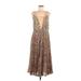 Leifsdottir Casual Dress - A-Line Plunge Sleeveless: Brown Dresses - Women's Size 6