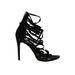 Steve Madden Heels: Black Print Shoes - Women's Size 8 1/2 - Open Toe