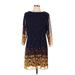 Grace Karin Casual Dress: Blue Print Dresses - Women's Size Large