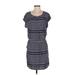 Gap Outlet Casual Dress Scoop Neck Short sleeves: Blue Print Dresses - Women's Size Small