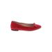 Stuart Weitzman Flats: Red Solid Shoes - Women's Size 6 1/2 - Almond Toe