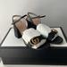 Gucci Shoes | Gucci Gg Leather Mid Heel Sandals | Color: Black | Size: 36