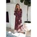 Free People Dresses | Free People Sweet Escape Floral Smocked Square Neck Maxi Dress Medium | Color: Black/Pink | Size: M