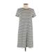 Ann Taylor LOFT Casual Dress - Mini Crew Neck Short sleeves: Ivory Print Dresses - Women's Size Medium