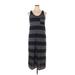 ATM Casual Dress - Midi: Gray Stripes Dresses - Women's Size X-Large