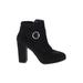 Lauren Conrad Ankle Boots: Black Print Shoes - Women's Size 9 1/2 - Almond Toe