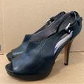 Coach Shoes | Coach Peep Toe Hidden Platform Black Leather Pumps Shoes High Heels Sz 7.5 | Color: Black | Size: 7.5