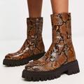 Free People Shoes | Free People Madison Loafer Snake Boots Grunge Gold Eu 40 Us 10 | Color: Black/Orange | Size: 10