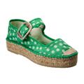 Free People Shoes | Free People Surfside Daisy Canvas Mary Jane In Green Size 7.5 | Color: Green | Size: 7.5