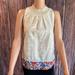 Anthropologie Tops | Anthropologie Payal Jain Cream Floral Silk Blouse Multi Color Embroidered Top | Color: Cream/Red | Size: Xs