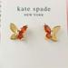 Kate Spade Jewelry | Kate Spade Butterfly Earrings | Color: Gold/Red | Size: Os