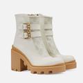 Gucci Shoes | Gucci Kensington Double Buckle Booties | Color: Tan/White | Size: It 41