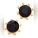 Kate Spade Jewelry | Kate Spade New York Flying Colors Bezel Stud Earrings Nwt Black Gold | Color: Black/Gold | Size: Os