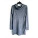 Athleta Dresses | Athleta Gray Heather Long Sleeve Pullover Sweatshirt Dress Cowl Neck Xxs | Color: Gray/Red | Size: Xxs