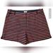 J. Crew Shorts | J.Crew Casual Short Women's Factory Striped High Rise Navy Blue Orange Size 12 | Color: Blue/Orange | Size: 12