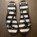 Kate Spade Shoes | Euc Kate Spade Black And White Striped Wedge Sandals Size 10 | Color: Black/White | Size: 10