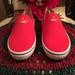 Kate Spade Shoes | Kate Spade Nib Authentic Red With Gold Logo Cute Everyday Sneakers | Color: Gold/Red | Size: 9