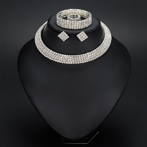 Weihnachtsgeschenke für Frauen Mama Ihr Liebes Schmuckset Kristall Augen Tropf Ohrringe Halskette Frauen Hochzeits Schmuckset Image