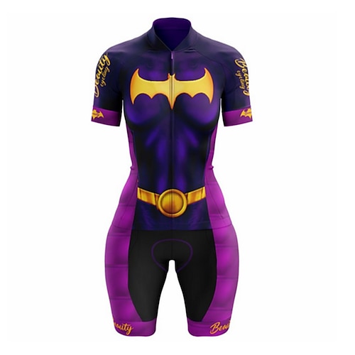 Damen Triathlonanzug Kurzarm Triathlon Sommer Frühling Herbst RosaWeiß Blau Rot Schwarz Schwarz Grafik Fahhrad Radfahren Fitness, Laufen Yoga Elastisch Ganzkörper Lycra Sport Bekleidung Image