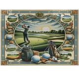 Ambesonne Golf Themed Jigsaw Puzzle Classicism Painting 1000 pcs Fern Green Blue & Mustard | Wayfair puz_430001_1000