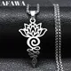 Collier de Yoga Annie Chakra en Acier Inoxydable Bijoux de Prière Bouddhiste Fleur de Vie Cadeau