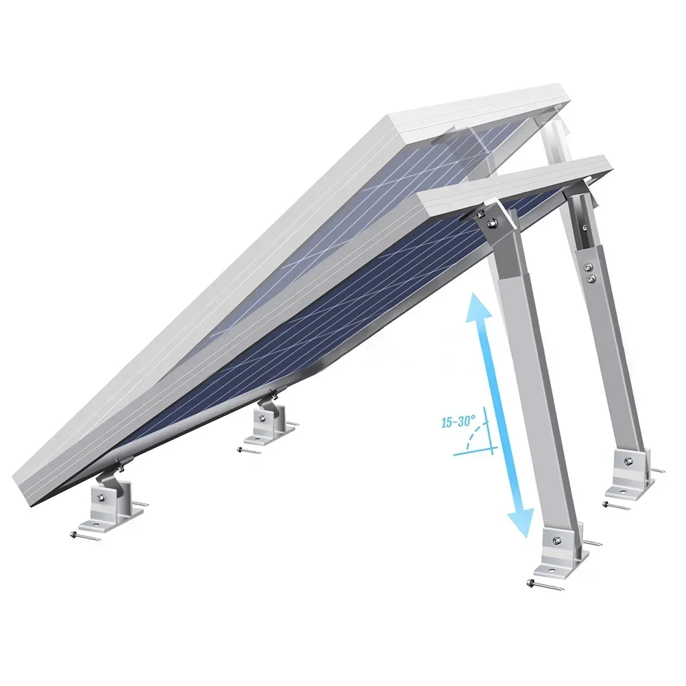 Supporto fotovoltaico regolabile Staffa per pannello solare da 36 cm-68 cm Morsetto terminale per supporto solare in lega di alluminio per montaggio su tetto piatto