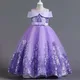 Robe en dentelle brodée pour enfants robe de princesse avec nœud vêtements élégants pour filles