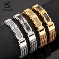 KDecisions-Bracelets à maillons en acier inoxydable pour hommes or N bijoux à breloques en métal