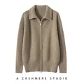 2023 vendita calda 100% Cashmere Cardigan donna cappotto autunno inverno giacca calda manica lunga