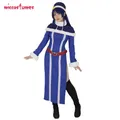 Costume Cosplay Anime da donna vestito vestito mantello cappello cintura per donna vestito blu