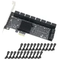 Scheda SATA PCIE Scheda PCIe SATA 3.0 da 12/16/20 porte da 6 Gb, scheda di espansione controller PCIe a SATA, supporto dispositivi SATA 3.0