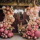 Kit d'arche de guirxiété de ballons roses rétro pour filles décor de fête d'anniversaire de mariage