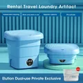 EU US Mini Folding Washing Machine With Dryer Bucket Socks Underwear Cleaning Washer Travel