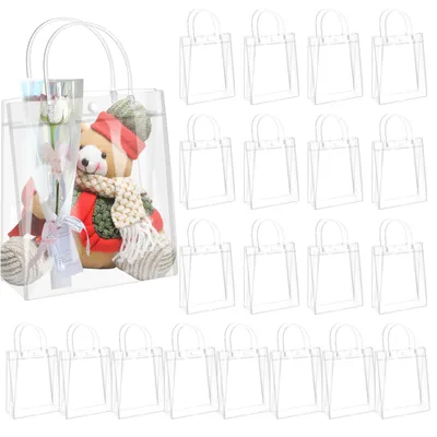 20pcs transparent gift bags, holiday gift packaging, birthday gift packaging, anniversaries, Valentine's gift bags, weddings