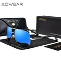 AOWEAR Aviation Luxury Sunglasses Men Polarized Oversized Driving Mirror Glasses Male Brand Designer