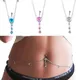 Sexy Rhinestone Dangle Belly Button Chain Navel Piercing Ring Body Jewelry Summer Beach Bikini Waist