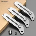 Utility Knife Stainless Steel Wall Paper Cutting Cutter Razor Blade Retractable with 5pcs Blades