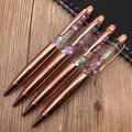 Rose Gold Retractable Medium Point Black Ink Ballpoint Pen Office Supplies Gift Dynamic Liquid