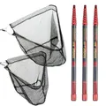 JOSBY Fishing Net Telescoping Foldable Landing Net Pole Lightweight Carp Carbon Fiber Folding Sea