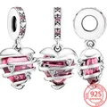 Luxury Confession Of Love Heart-shaped Spiral Charm Fit Pandora Bracelet Girls 925 Sterling Silver