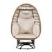 Arlmont & Co. Winon Egg Chair in Gray/White/Brown | 59 H x 39 W x 31.5 D in | Wayfair 4E524B021B764C3C96393F1A1194D7BE